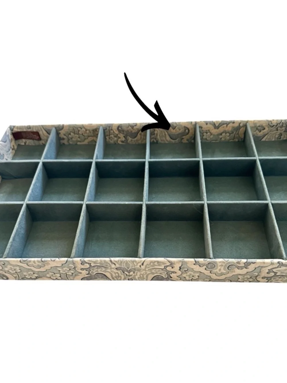 Set of 3 Raymond Waites Printed Fabric Jewelry Storage Trays Drawer Organizers